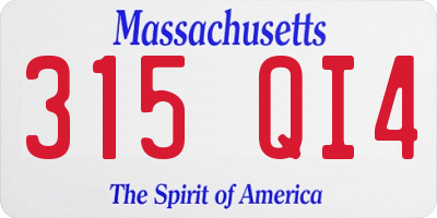 MA license plate 315QI4