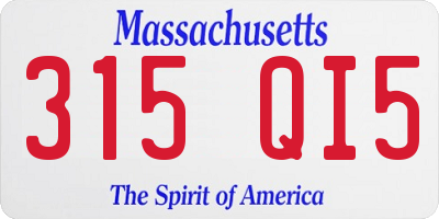 MA license plate 315QI5