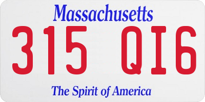 MA license plate 315QI6