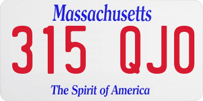 MA license plate 315QJ0