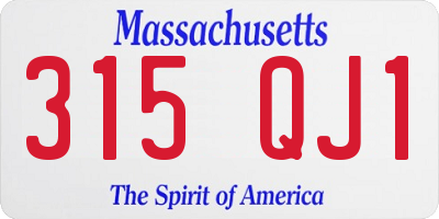 MA license plate 315QJ1