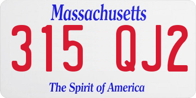 MA license plate 315QJ2