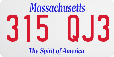 MA license plate 315QJ3