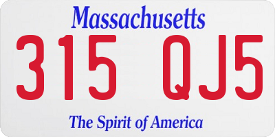 MA license plate 315QJ5