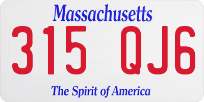 MA license plate 315QJ6
