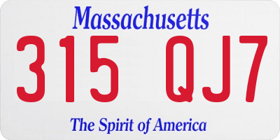 MA license plate 315QJ7