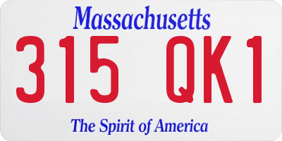 MA license plate 315QK1