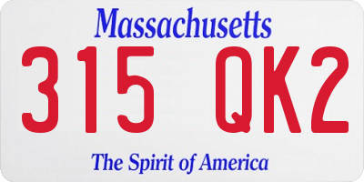 MA license plate 315QK2