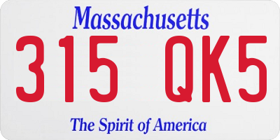 MA license plate 315QK5