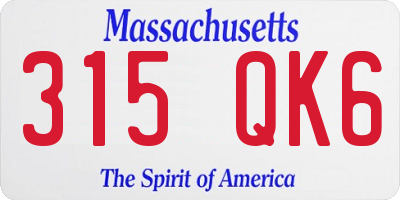 MA license plate 315QK6
