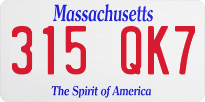 MA license plate 315QK7
