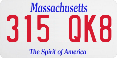 MA license plate 315QK8