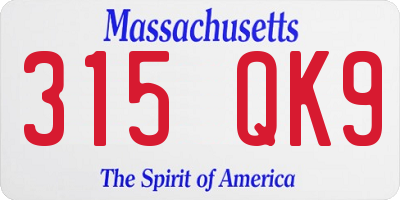 MA license plate 315QK9