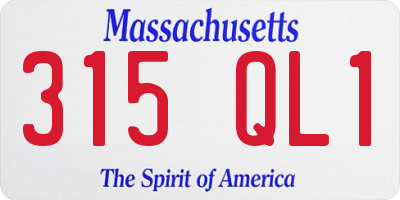 MA license plate 315QL1