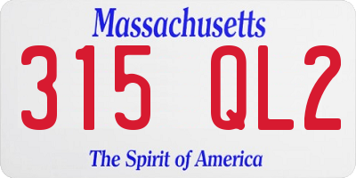 MA license plate 315QL2