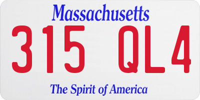 MA license plate 315QL4