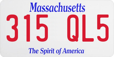 MA license plate 315QL5