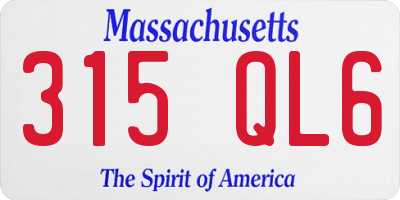 MA license plate 315QL6