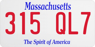 MA license plate 315QL7