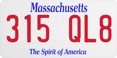 MA license plate 315QL8