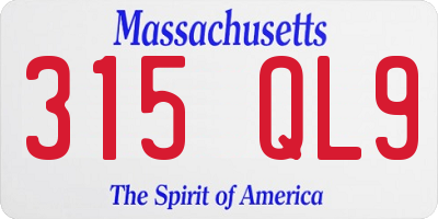 MA license plate 315QL9