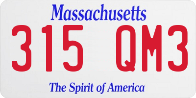 MA license plate 315QM3