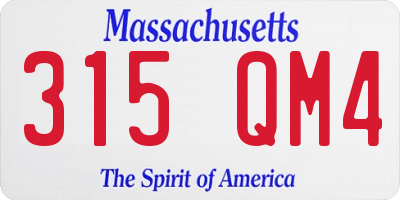 MA license plate 315QM4