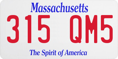 MA license plate 315QM5