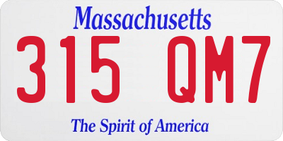MA license plate 315QM7