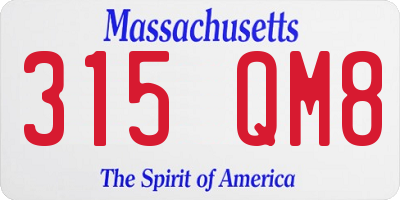 MA license plate 315QM8