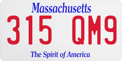 MA license plate 315QM9