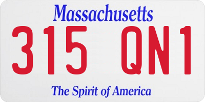 MA license plate 315QN1