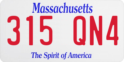 MA license plate 315QN4