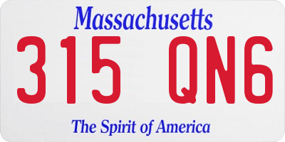 MA license plate 315QN6