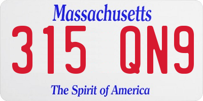 MA license plate 315QN9