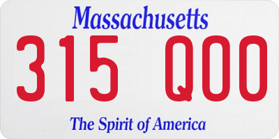 MA license plate 315QO0