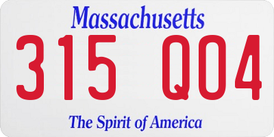 MA license plate 315QO4