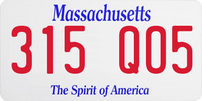 MA license plate 315QO5