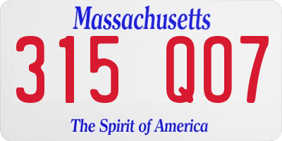 MA license plate 315QO7
