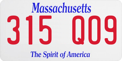 MA license plate 315QO9