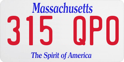 MA license plate 315QP0