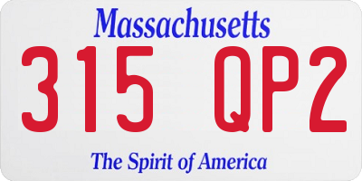 MA license plate 315QP2