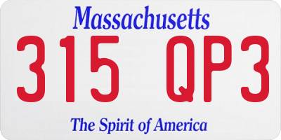 MA license plate 315QP3