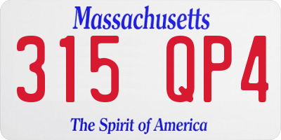 MA license plate 315QP4