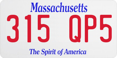 MA license plate 315QP5