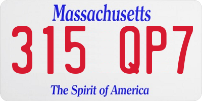 MA license plate 315QP7