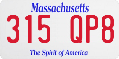 MA license plate 315QP8