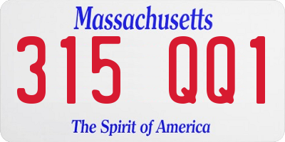MA license plate 315QQ1
