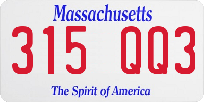 MA license plate 315QQ3