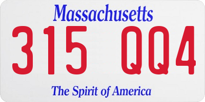 MA license plate 315QQ4